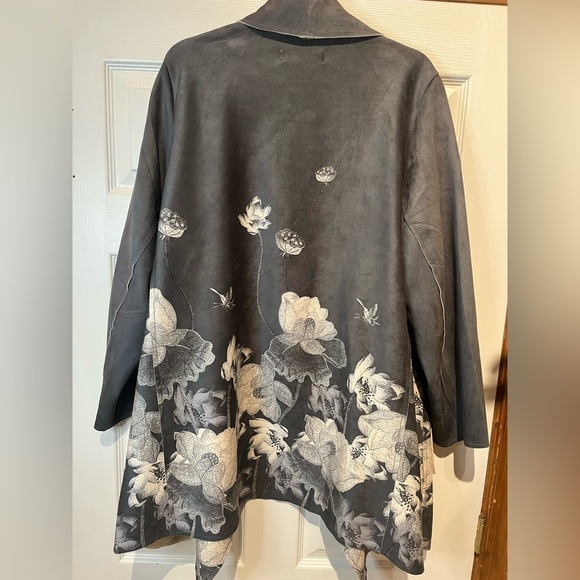 Chelsea & Theodore Gray Floral Kimono 2X - Picture 1 of 5